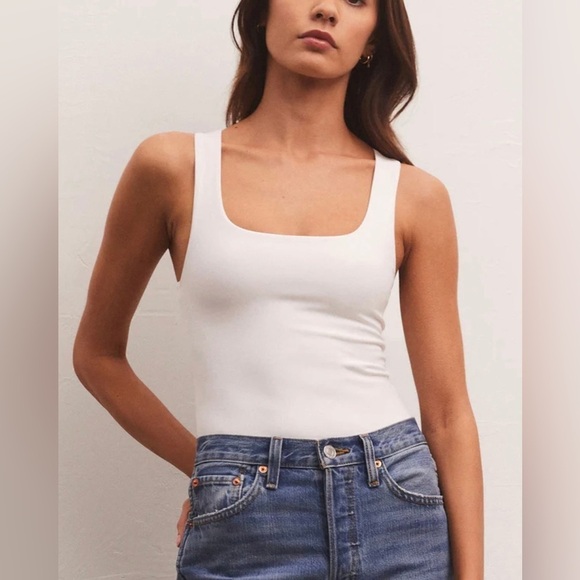 Z Supply Tops - Never worn New without Tags- Z Supply Alana So Smooth Bodysuit- White- L